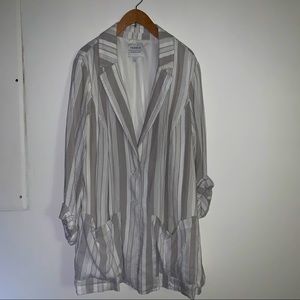 Torrid Taupe Stripe Linen Blazer